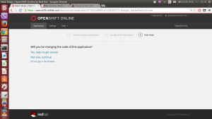 OpenShift - Završni ekran nakon kreiranja aplikacije